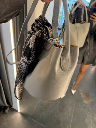 Borsa secchiello grigio