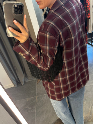 Giacca con frange bordeaux