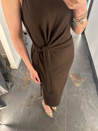 Abito midi marrone