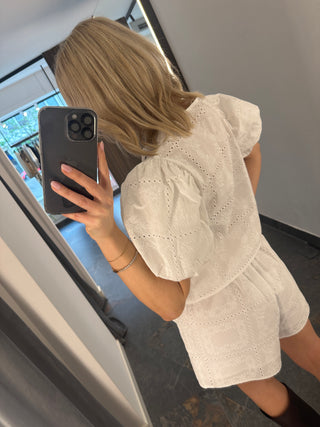 Camicia in pizzo bianco