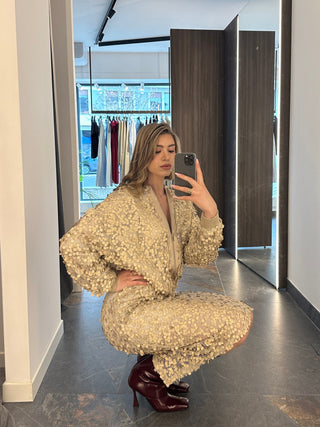 Gonna Longuette in paillettes beige