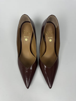 Décolleté in pelle marrone