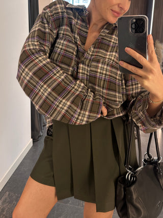 Gonna pantalone mini verde