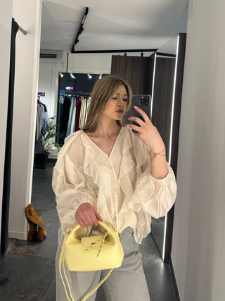 Camicia con volant burro
