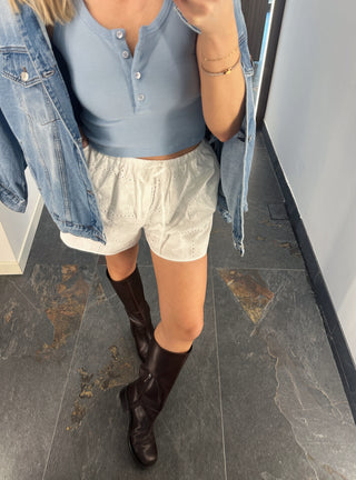 Shorts in Sangallo bianco