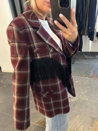 Giacca con frange bordeaux