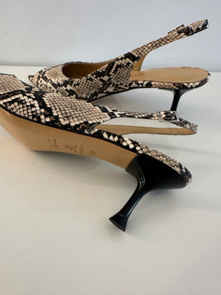 Slingback con tacco pitonata