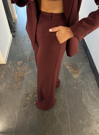 Pantalone a palazzo bordeaux