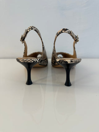 Slingback con tacco pitonata