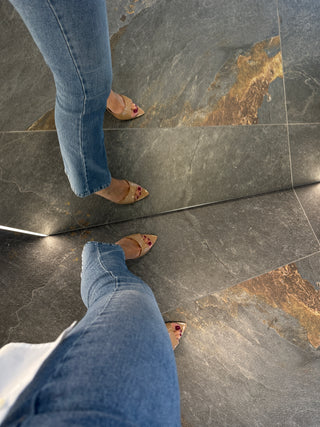 Jeans Gisele a trombetta blu