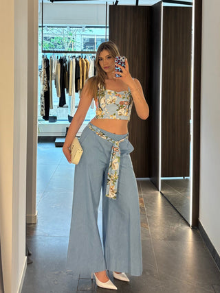Pantalone a palazzo con cintura
