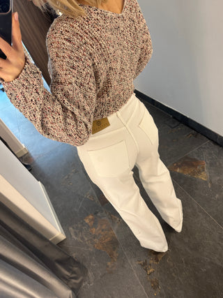 Jeans London bianco gamba dritta