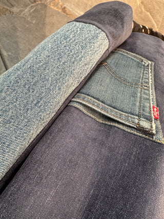 Giacca restayled blu denim