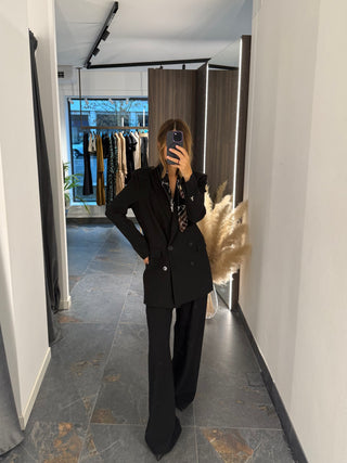 Giacca blazer doppiopetto nero