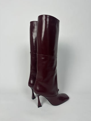 Stivale in pelle bordeaux