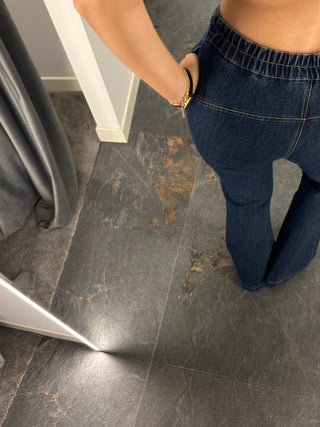 Jeans blu a zampetta