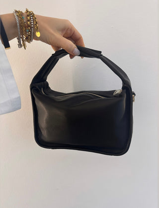 Borsa con tracolla in pelle nero