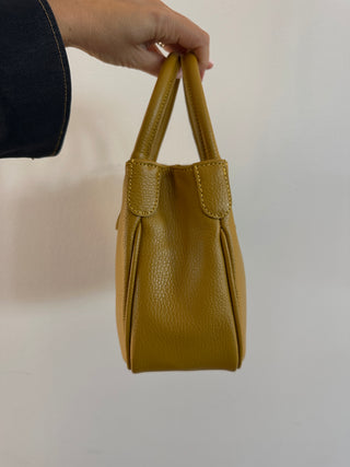 Borsa in pelle con tracolla giallo