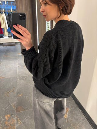 Cardigan in cotone nero