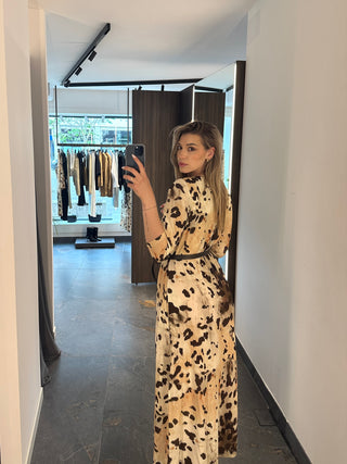 vestito lungo fantasia animalier vista frontale donna