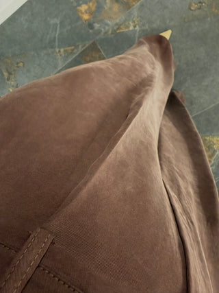 Pantalone in cupro marrone