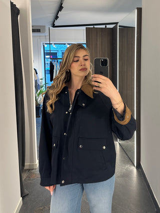Giubbotto blu con zip