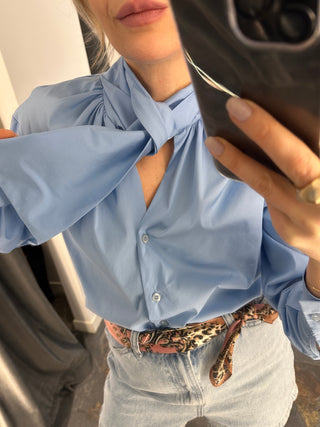 Camicia in cotone azzurro