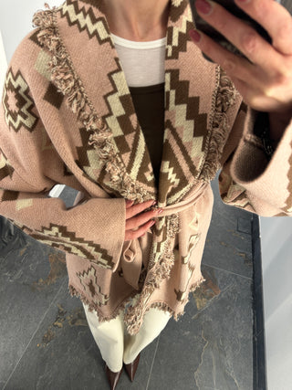 Cardigan in Maglia rosa