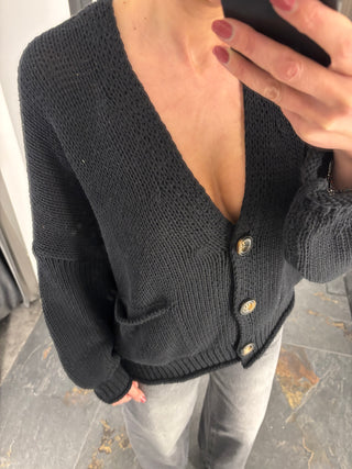 Cardigan in cotone nero