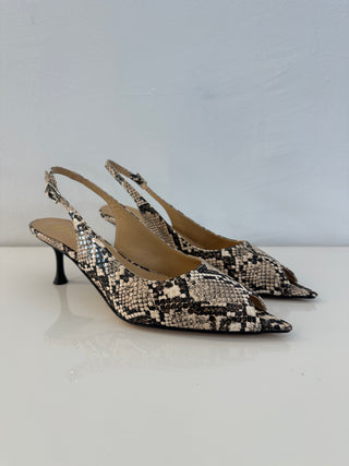 Slingback con tacco pitonata