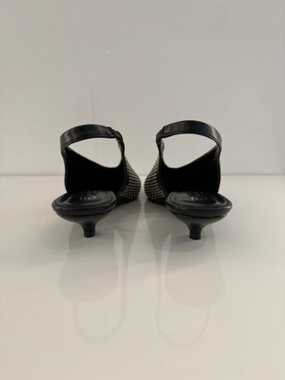 Slingback con borchie nero