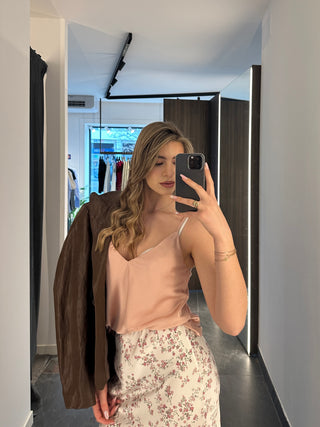 Top in viscosa rosa