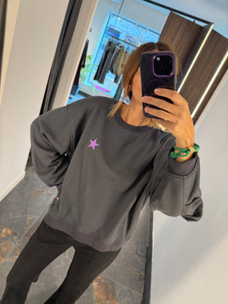 Felpa star grigio