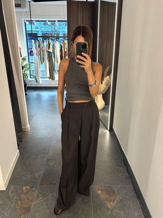 Pantalone a palazzo marrone