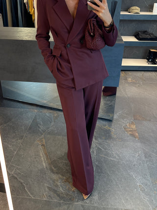 Pantalone a palazzo bordeaux