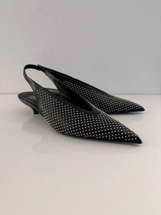 Slingback con borchie nero