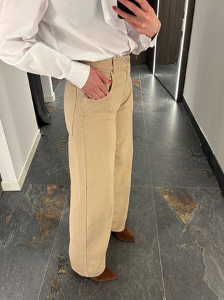 Pantalone in jeans beige