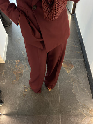 Pantalone a palazzo bordeaux