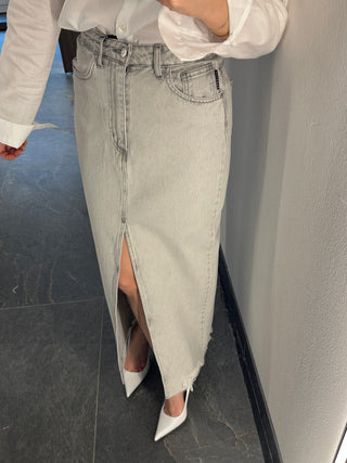 Gonna in jeans grigio