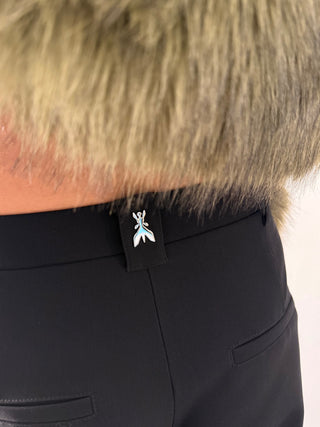 Pantalone palazzo con pinces nero