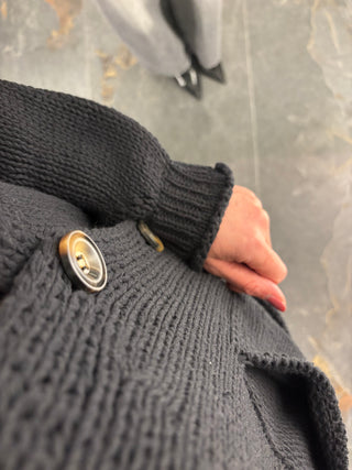 Cardigan in cotone nero