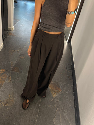 Pantalone a palazzo marrone