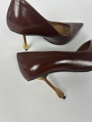 Décolleté in pelle marrone