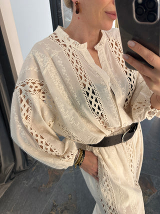 Camicia in pizzo macramé