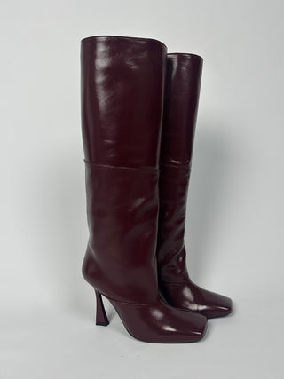 Stivale in pelle bordeaux