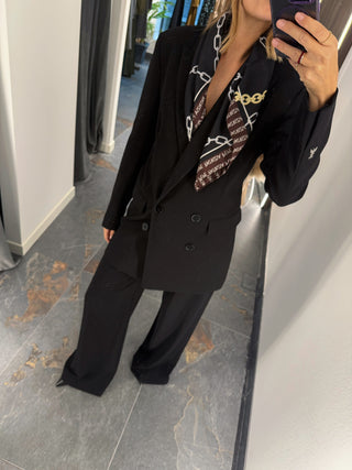 Giacca blazer doppiopetto nero