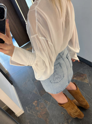 Camicia morbida con inserti in pizzo