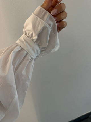 Camicia con rouches bianco