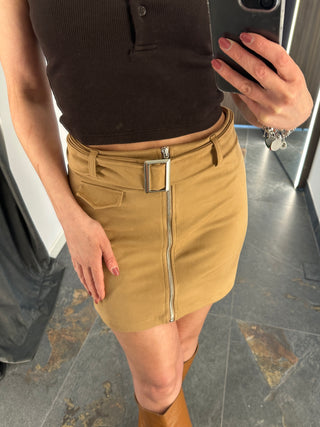 Gonna in Camoscio beige