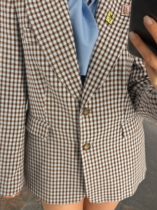 Giacca check con spille